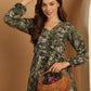 Women's Floral Print Short Western Dress