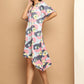 Floral Printed Asymmetric Dress For Women