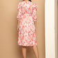 Women's Floral Printed A-line Dress With Belt