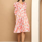 Women's Floral Printed A-line Dress With Belt