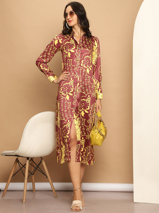 Floral Printed A-line Dress for Women