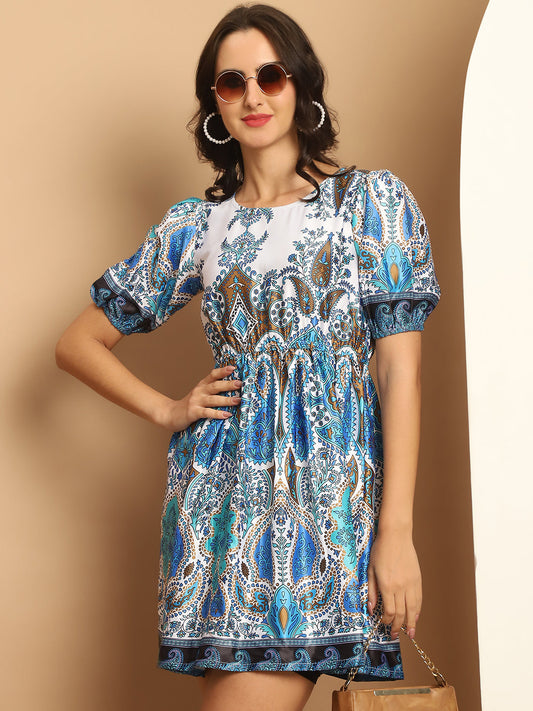 Printed Flared Dress For Women