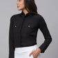 Women Black Solid Shirt