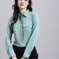 Women Green Solid Shirt