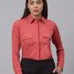 Women Peach Solid Shirt