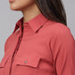 Women Peach Solid Shirt