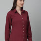 Women Maroon Solid Casual Shirt