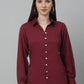 Women Maroon Solid Casual Shirt