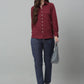 Women Maroon Solid Casual Shirt