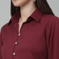 Women Maroon Solid Casual Shirt