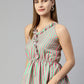 Women  Printed crop top with frills
