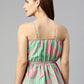 Women  Printed crop top with frills