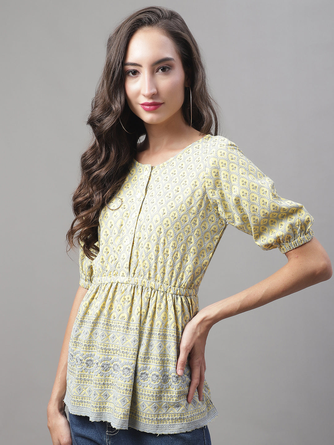 Women's Chikankari Work Empire Top
