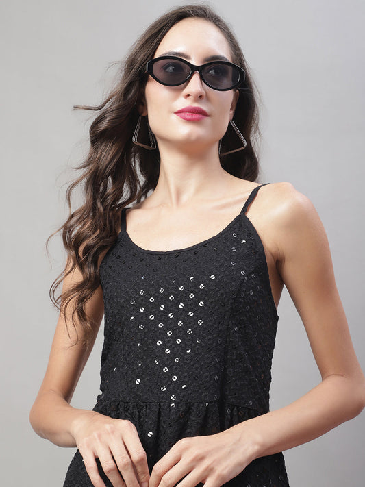 Women's Chikankari Sequen Work Empire Top