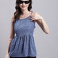 Women's Grey Chikankari Sequen Work Empire Top