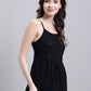 Women's Black Chikankari Sequen Work Empire Top