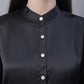 Women Black Solid Shirt Style Top