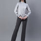 Women Grey Solid Shirt Style Top