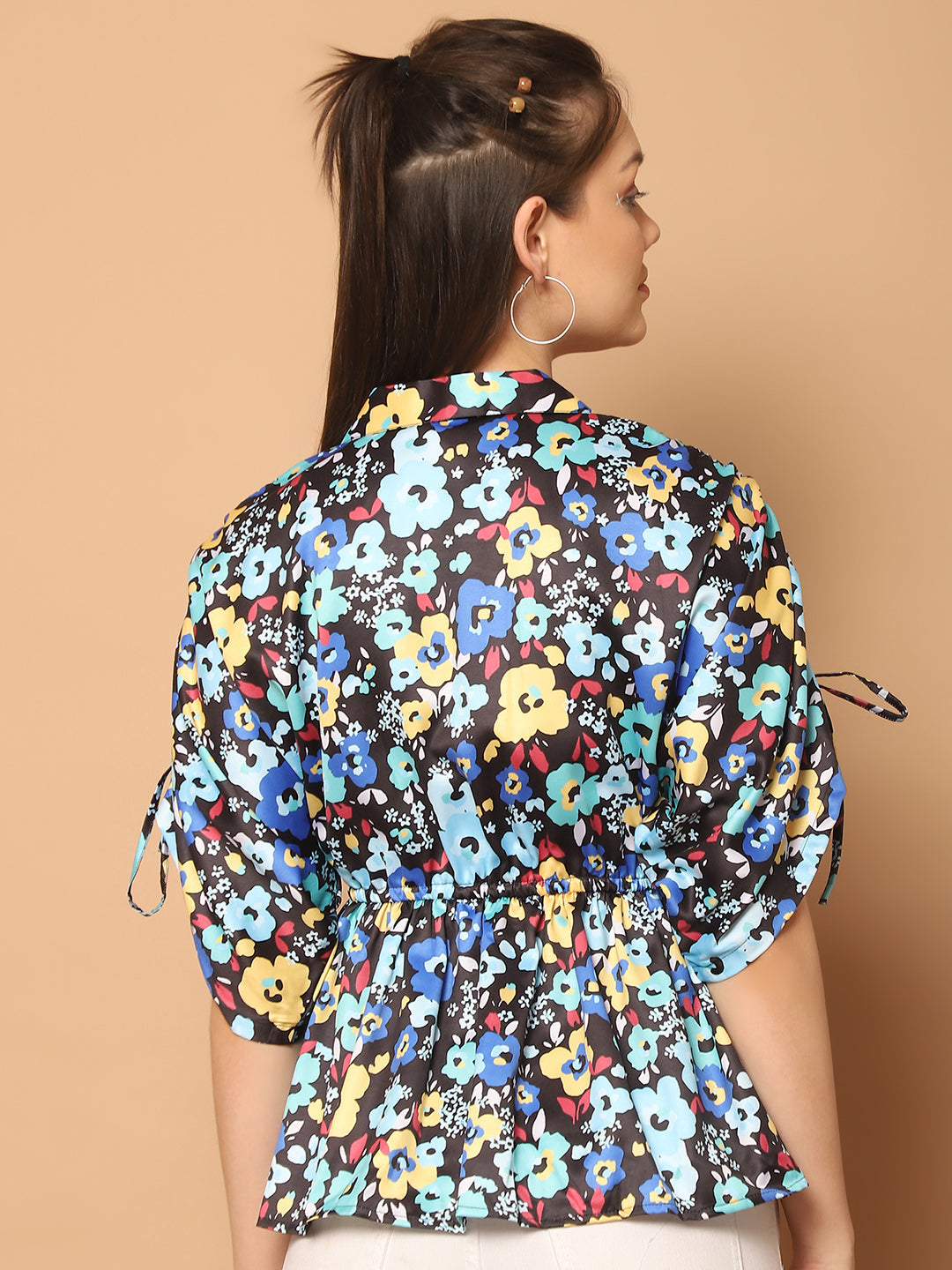 Floral Printed Peplum Top for Womens