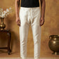 Men Pack of 2 Solid Dupion Silk Pyjamas ( JOCPJ 003Off-White Pack-2 )