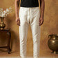 Men Pack of 2 Solid Dupion Silk Pyjamas ( JOCPJ 003Off-White Pack-2 )