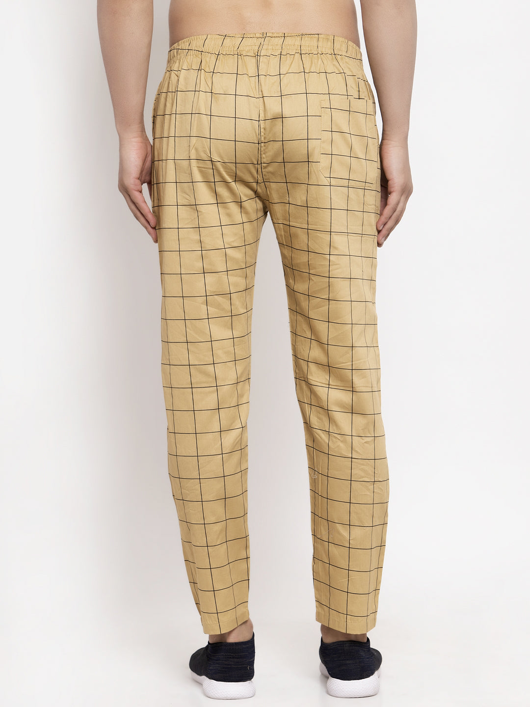 Indian Needle Men's Rust Checked Cotton Track Pants