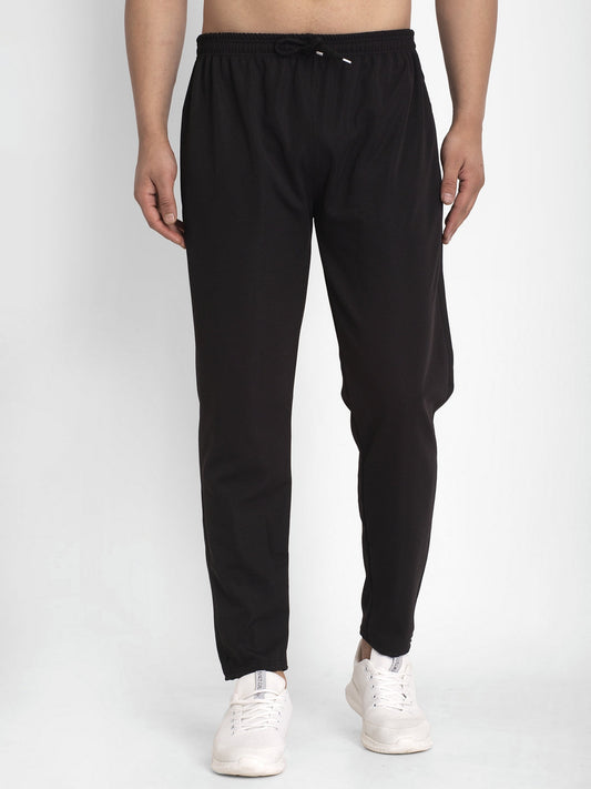 Indian Needle Men's Black Solid Track Pants ( JOG 014Black )