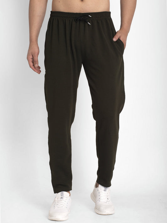 Indian Needle Men's Olive Solid Track Pants ( JOG 014Olive )