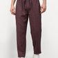 Indian Needle Men's Maroon Cotton Checked Track Pants