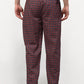 Indian Needle Men's Maroon Cotton Checked Track Pants