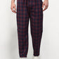 Indian Needle Men's Blue Cotton Checked Track Pants ( JOG 018Blue-Red )