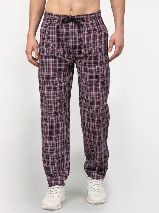 Indian Needle Men's Multicolor Cotton Checked Track Pants ( JOG 019Multi )