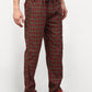 Indian Needle Men's Orange Cotton Checked Track Pants