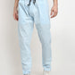 Indian Needle Men's Blue Cotton Striped Track Pants ( JOG 020Sky )