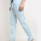 Indian Needle Men's Blue Cotton Striped Track Pants ( JOG 020Sky )