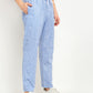 Indian Needle Men's Blue Linen Cotton Track Pants ( JOG 021Blue )