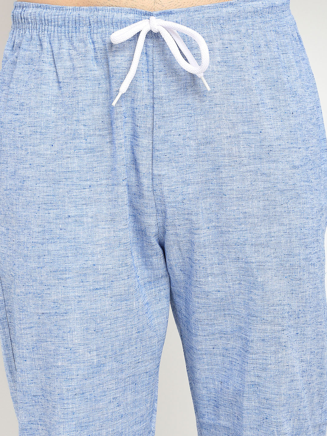 Indian Needle Men's Blue Linen Cotton Track Pants ( JOG 021Blue )
