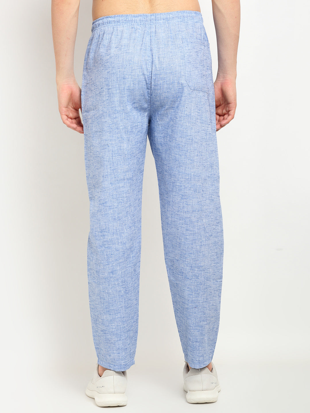 Indian Needle Men's Blue Linen Cotton Track Pants ( JOG 021Blue )