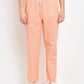 Indian Needle Men's Orange Linen Cotton Track Pants