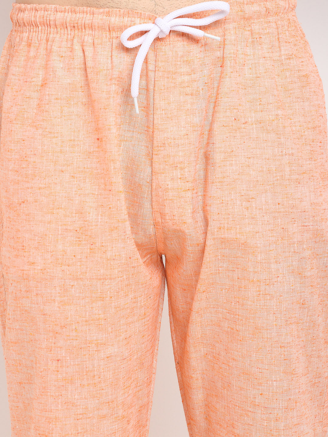 Indian Needle Men's Orange Linen Cotton Track Pants