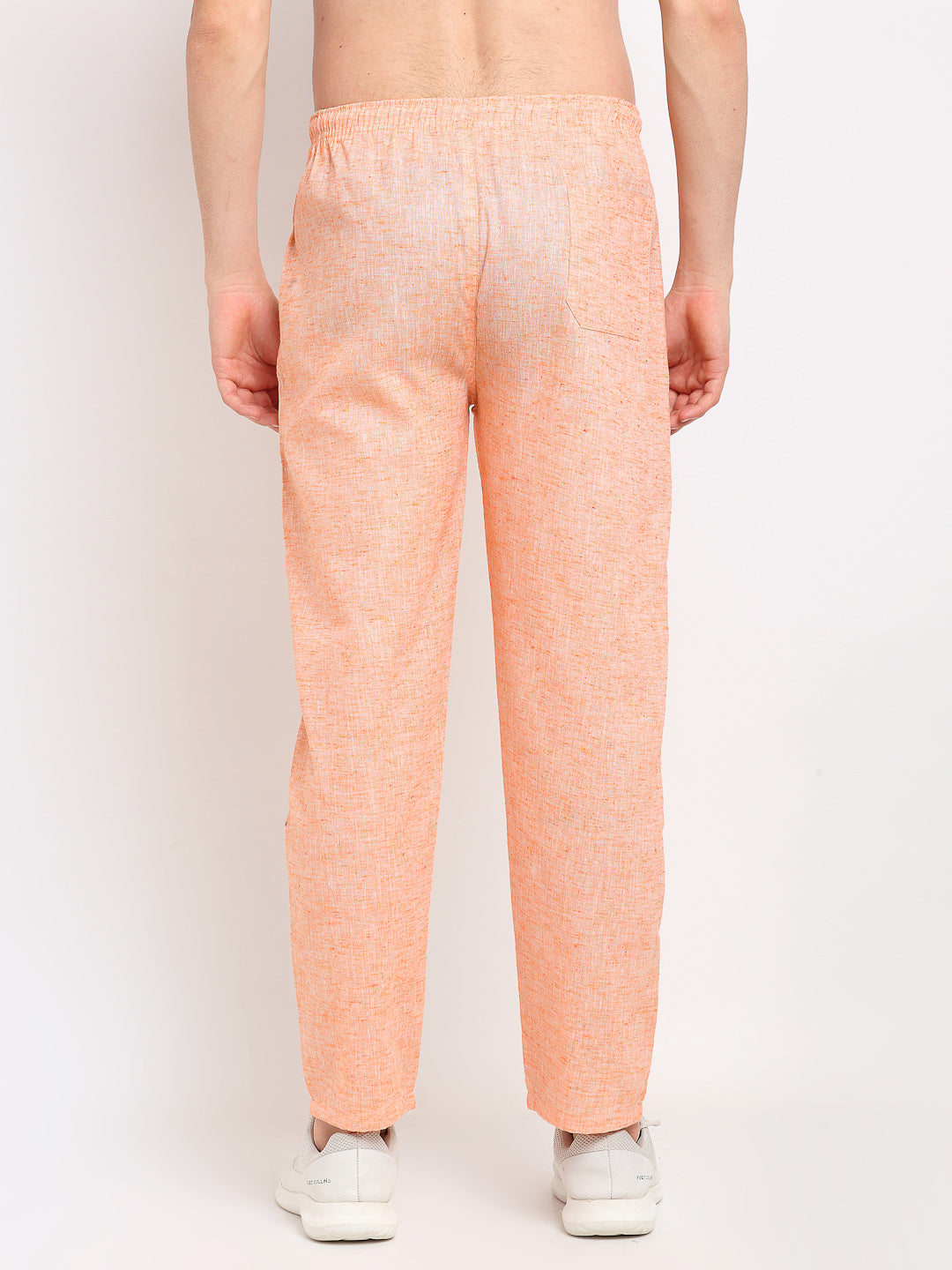 Indian Needle Men's Orange Linen Cotton Track Pants