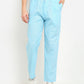 Indian Needle Men's Blue Linen Cotton Track Pants