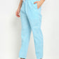 Indian Needle Men's Blue Linen Cotton Track Pants