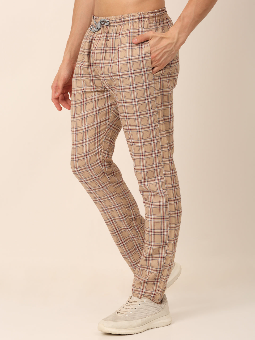 Indian Needle Men's Checked Cotton  Track Pants