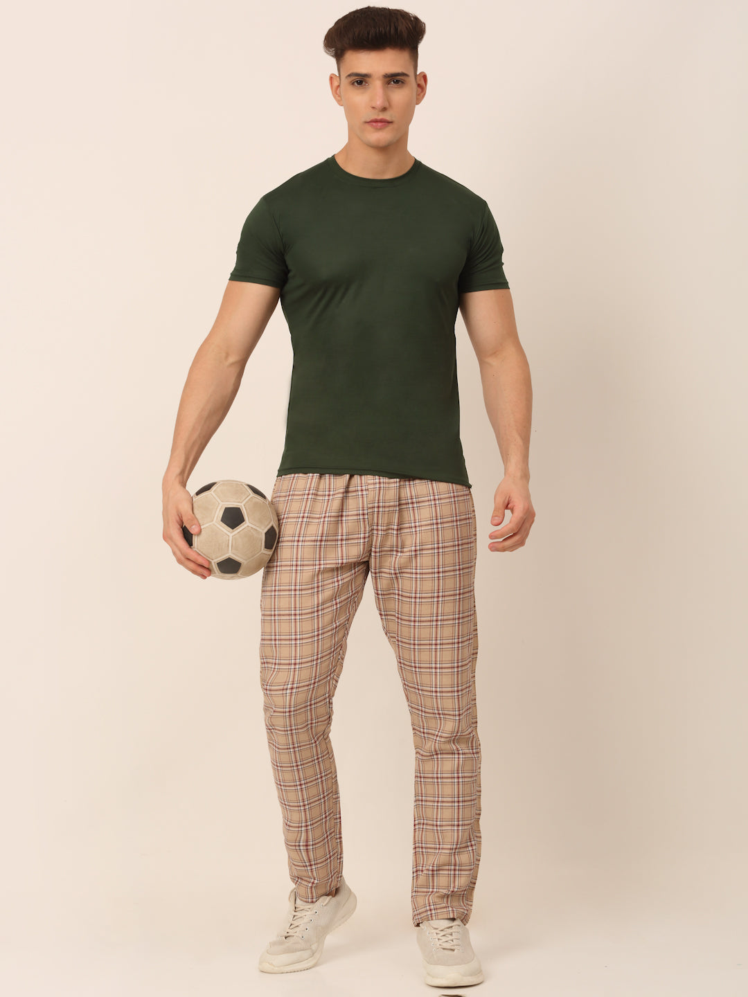 Indian Needle Men's Checked Cotton  Track Pants