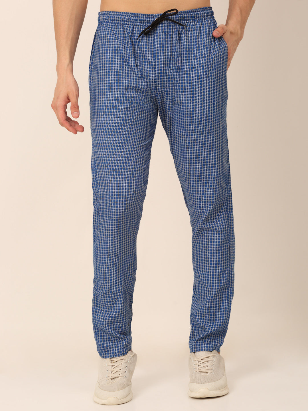 Indian Needle Men's Checked Cotton  Track Pants