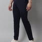 Men's Navy Blue Solid Streachable Lycra Trackpants