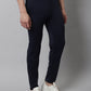 Men's Navy Blue Solid Streachable Lycra Trackpants