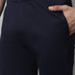 Men's Navy Blue Solid Streachable Lycra Trackpants