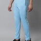 Men's Sky Blue Solid Streachable Lycra Trackpants